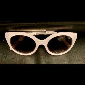 Lucky Brand White Round Cat-Eye Sunglasses